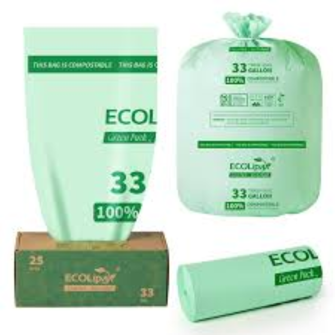 ECOLIFE COMPOSTABLE TRASH BAGS 31''X43'' 15PCS
